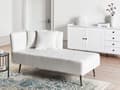 Miniatyrbillede 2 af 11: Hvid polstret polyester venstre chaiselong metalben dekorative hynder moderne design til stuen