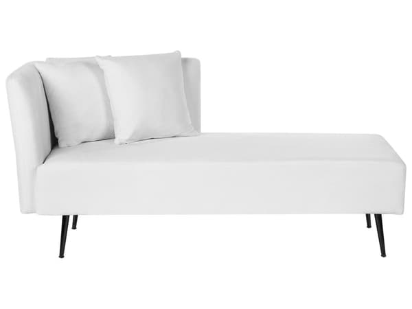 Hvid polstret polyester venstre chaiselong metalben dekorative hynder moderne design til stuen