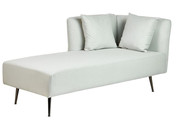 Mint polstret polyester chaiselong højre side metalben dekorative hynder moderne design til stuen