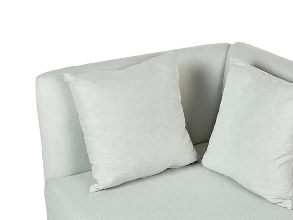 Mint polstret polyester chaiselong højre side metalben dekorative hynder moderne design til stuen