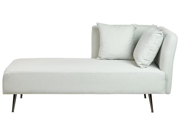 Mint polstret polyester chaiselong højre side metalben dekorative hynder moderne design til stuen