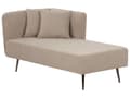 Miniatyrbillede 4 af 10: Beige polstret polyester chaiselong venstre side metalben dekorative hynder moderne design til stuen