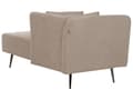 Miniatyrbillede 5 af 10: Beige polstret polyester chaiselong venstre side metalben dekorative hynder moderne design til stuen