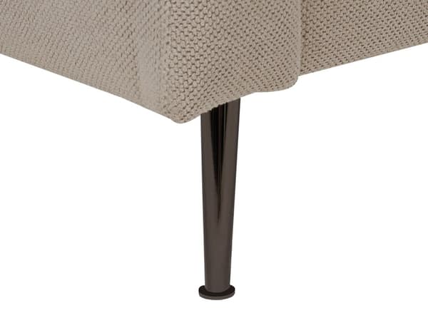 Beige polstret polyester chaiselong venstre side metalben dekorative hynder moderne design til stuen