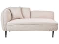 Miniatyrbillede 4 af 11: Chaiselong Beige Boucle Daybed med Ryglæn Gæsteseng Quiltet Multifunktionel Chaise Venstrevendt Sofa Moderne til Stuen Lille Hjørnesofa