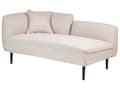 Miniatyrbillede 5 af 11: Chaiselong Beige Boucle Daybed med Ryglæn Gæsteseng Quiltet Multifunktionel Chaise Venstrevendt Sofa Moderne til Stuen Lille Hjørnesofa