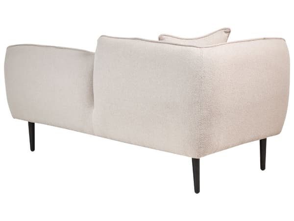 Chaiselong Beige Boucle Daybed med Ryglæn Gæsteseng Quiltet Multifunktionel Chaise Venstrevendt Sofa Moderne til Stuen Lille Hjørnesofa