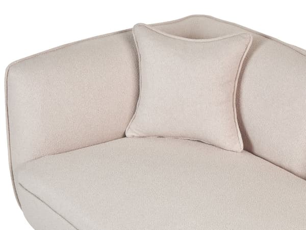 Chaiselong Beige Boucle Daybed med Ryglæn Gæsteseng Quiltet Multifunktionel Chaise Venstrevendt Sofa Moderne til Stuen Lille Hjørnesofa