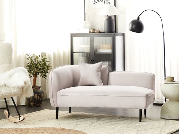 Chaiselong Beige Boucle Daybed med Ryglæn Gæsteseng Quiltet Multifunktionel Chaise Venstrevendt Sofa Moderne til Stuen Lille Hjørnesofa