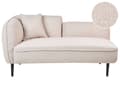 Miniatyrbillede 1 af 11: Chaiselong Beige Boucle Daybed med Ryglæn Gæsteseng Quiltet Multifunktionel Chaise Venstrevendt Sofa Moderne til Stuen Lille Hjørnesofa