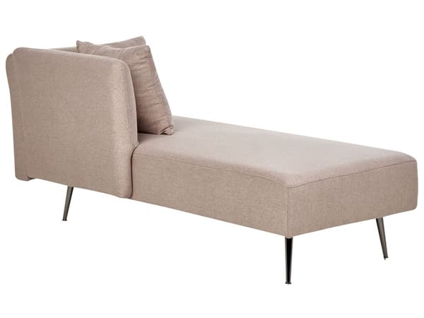 Sittpuff i ljusbrunt polyestertyg med klädsel höger med dekorativa kuddar Metallben Modern design Vardagsrum