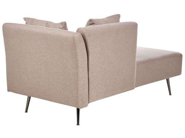 Sittpuff i ljusbrunt polyestertyg med klädsel höger med dekorativa kuddar Metallben Modern design Vardagsrum