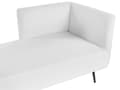 Miniatyrbild 8 av 11: Sittpuff i vitt polyestertyg med klädsel höger med dekorativa kuddar Metallben Modern design Vardagsrum