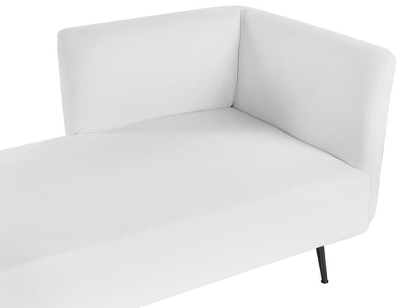 Sittpuff i vitt polyestertyg med klädsel höger med dekorativa kuddar Metallben Modern design Vardagsrum
