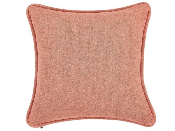 Schäslong Persika Rosa Boucle Tyg Metallben Vänstervänd med Kuddar Modern Design