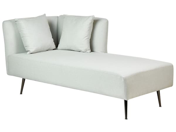 Sittpuff i mintgrönt polyestertyg med klädsel vänster med dekorativa kuddar Metallben Modern design Vardagsrum