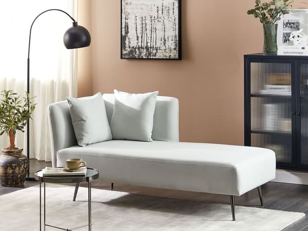 Sittpuff i mintgrönt polyestertyg med klädsel vänster med dekorativa kuddar Metallben Modern design Vardagsrum