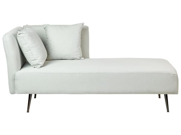 Sittpuff i mintgrönt polyestertyg med klädsel vänster med dekorativa kuddar Metallben Modern design Vardagsrum