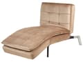Miniatyrbillede 5 af 11: Chaiselong Lysebrun Velour Daybed med Justerbart Ryglæn Sølv Metalben Gæsteseng Quiltet Multifunktionel Chaise Sofa Moderne til Stuen