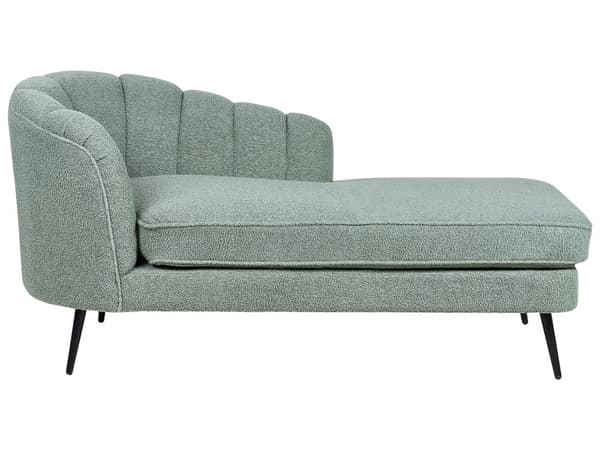 Divaani vihreä bukleeverhoilu rautajalat irrotettava päällinen vasen moderni glamour
