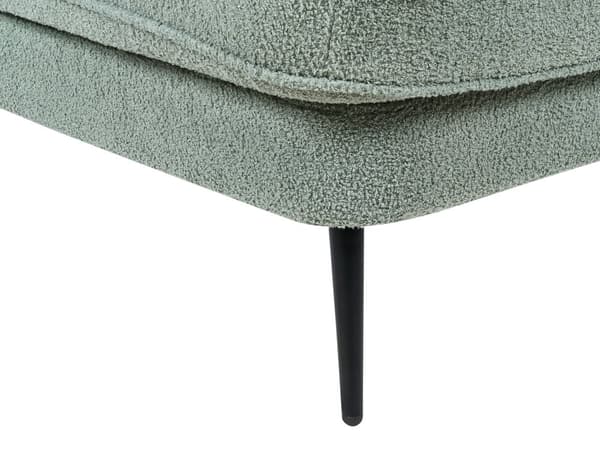 Divaani vihreä bukleeverhoilu rautajalat irrotettava päällinen vasen moderni glamour