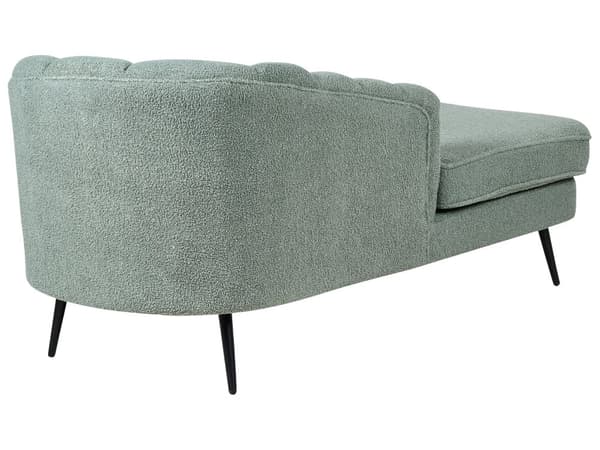 Divaani vihreä bukleeverhoilu rautajalat irrotettava päällinen oikea moderni glamour