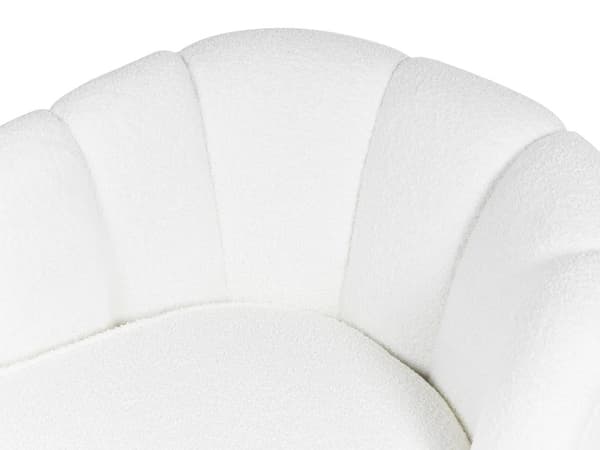 Divaani luonnonvalkoinen bukleeverhoilu rautajalat irrotettava päällinen oikea moderni glamour