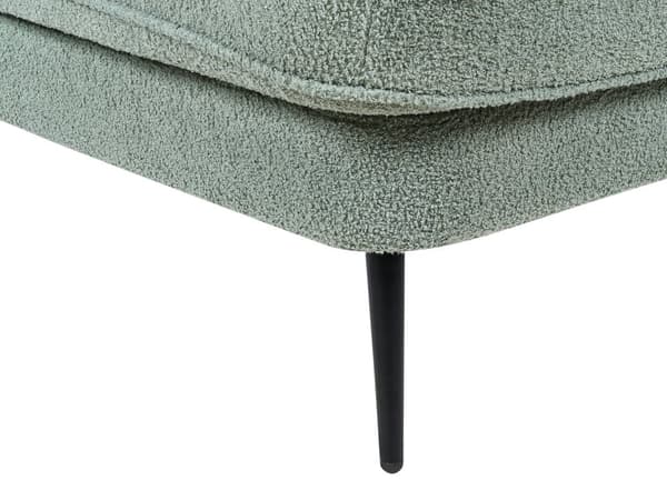 Schäslong Grön Boucle-klädsel Svarta metallben Vänster Modern Design Vardagsrumsmöbler