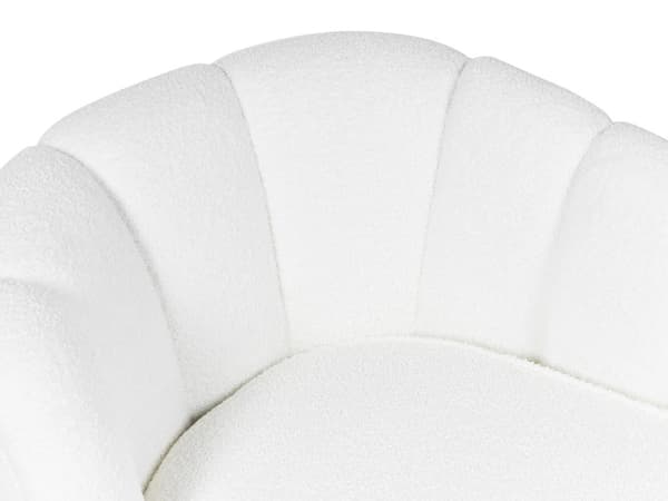 Schäslong Off-White Boucle-klädsel Svarta metallben Vänster Modern Design Vardagsrumsmöbler