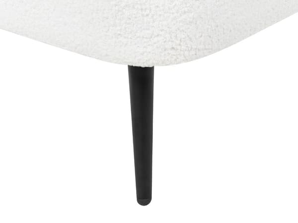Schäslong Off-White Boucle-klädsel Svarta metallben Vänster Modern Design Vardagsrumsmöbler