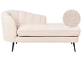 Miniatyrbild 1 av 11: Schäslong Beige Boucle-klädsel Svarta metallben Vänster Modern Design Vardagsrumsmöbler