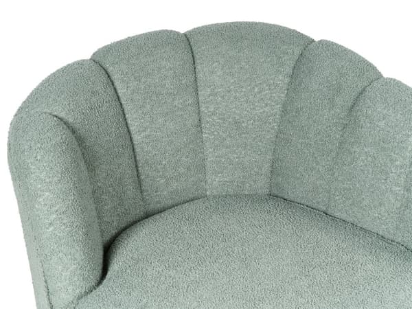 Schäslong Grön Boucle-klädsel Svarta metallben Höger Modern Design Vardagsrumsmöbler
