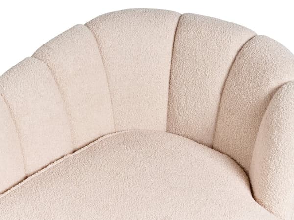 Chaiselong Beige Boucle Daybed med Ryglæn Sorte Metalben Gæsteseng Quiltet Multifunktionel Chaise Højrevendt Sofa Moderne til Stuen
