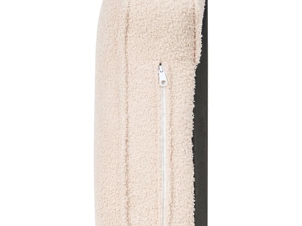 Chaiselong Beige Boucle Daybed med Ryglæn Sorte Metalben Gæsteseng Quiltet Multifunktionel Chaise Højrevendt Sofa Moderne til Stuen