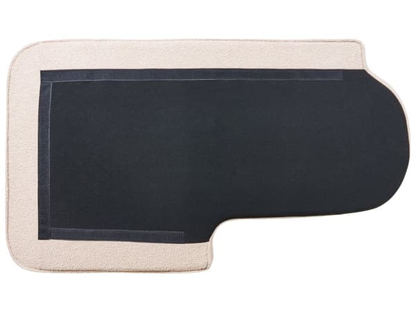 Chaiselong Beige Boucle Daybed med Ryglæn Sorte Metalben Gæsteseng Quiltet Multifunktionel Chaise Højrevendt Sofa Moderne til Stuen