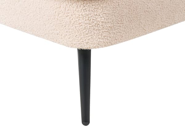 Chaiselong Beige Boucle Daybed med Ryglæn Sorte Metalben Gæsteseng Quiltet Multifunktionel Chaise Højrevendt Sofa Moderne til Stuen