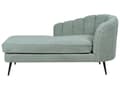 Miniatyrbillede 4 af 11: Chaiselong Grøn Boucle Daybed med Ryglæn Sorte Metalben Gæsteseng Quiltet Multifunktionel Chaise Venstrevendt Sofa Moderne til Stuen