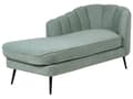 Miniatyrbillede 5 af 11: Chaiselong Grøn Boucle Daybed med Ryglæn Sorte Metalben Gæsteseng Quiltet Multifunktionel Chaise Venstrevendt Sofa Moderne til Stuen