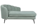 Miniatyrbillede 4 af 11: Chaiselong Grøn Boucle Daybed med Ryglæn Sorte Metalben Gæsteseng Quiltet Multifunktionel Chaise Venstrevendt Sofa Moderne til Stuen