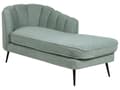 Miniatyrbillede 5 af 11: Chaiselong Grøn Boucle Daybed med Ryglæn Sorte Metalben Gæsteseng Quiltet Multifunktionel Chaise Venstrevendt Sofa Moderne til Stuen