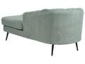 Miniatyrbillede 7 af 11: Chaiselong Grøn Boucle Daybed med Ryglæn Sorte Metalben Gæsteseng Quiltet Multifunktionel Chaise Venstrevendt Sofa Moderne til Stuen