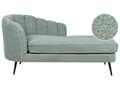 Miniatyrbillede 1 af 11: Chaiselong Grøn Boucle Daybed med Ryglæn Sorte Metalben Gæsteseng Quiltet Multifunktionel Chaise Venstrevendt Sofa Moderne til Stuen