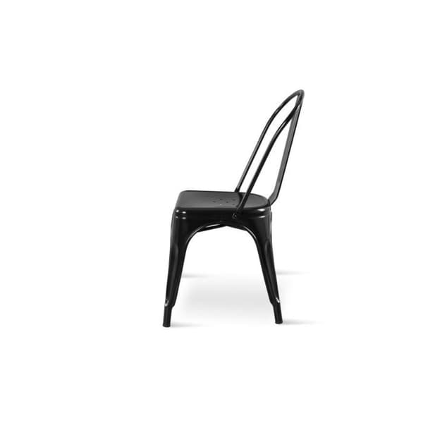 Stolar i glänsande svart metall i industriell stil - KOSMI - Set om 4 - Robust och elegant