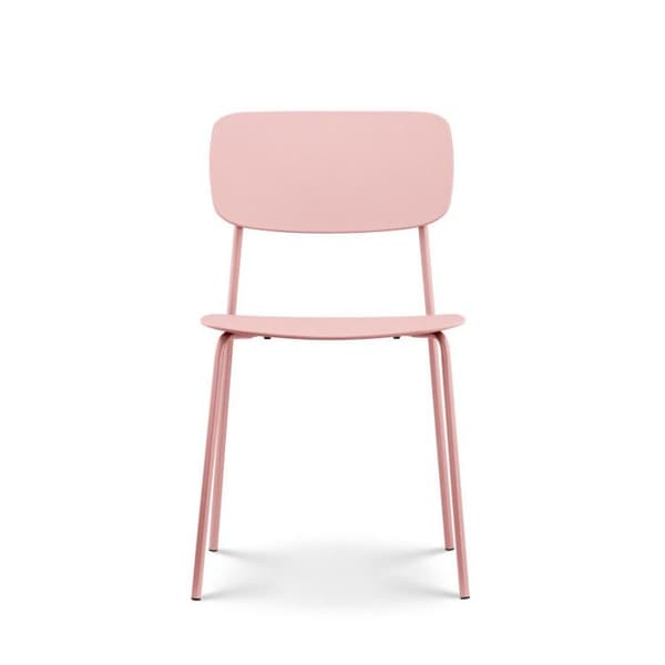 Skandinaviska stolar - KOSMI - Set om 4 - Minimalistisk design - Puderrosa färg - Bekväm och modern