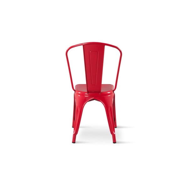 Röda stolar i röd metall med blank finish - KOSMI - Set om 4 - Industriell - Loft - Inredning - Kök