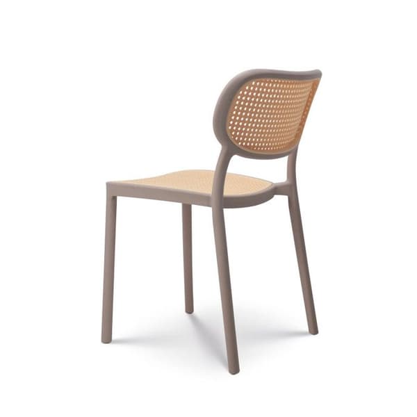 Beige matsalsstol i vintagestil - KOSMI - stapelbar och lättskött