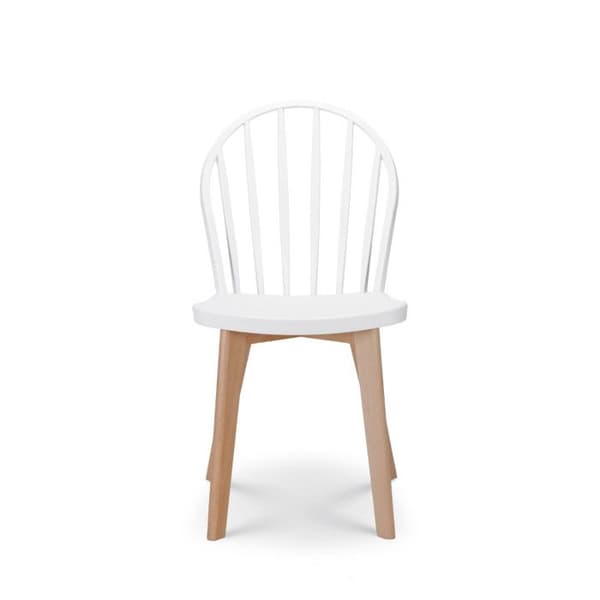 EMY vita matsalsstolar - KOSMI - Set med 4 - Ben i massivt trä - Modern skandinavisk stil