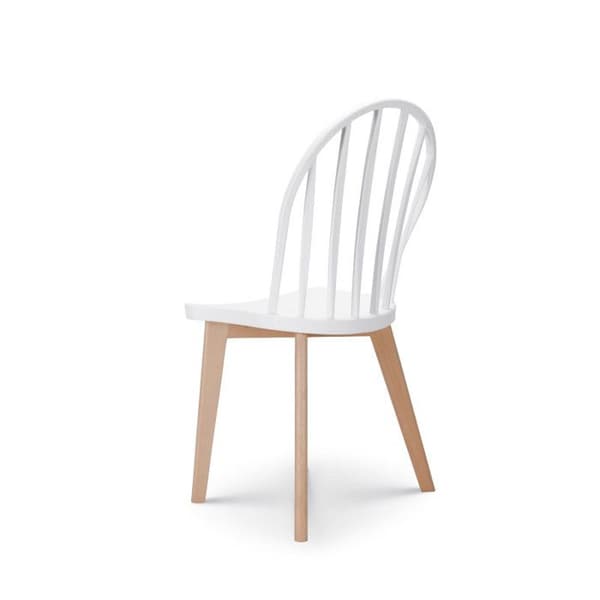 EMY vita matsalsstolar - KOSMI - Set med 4 - Ben i massivt trä - Modern skandinavisk stil