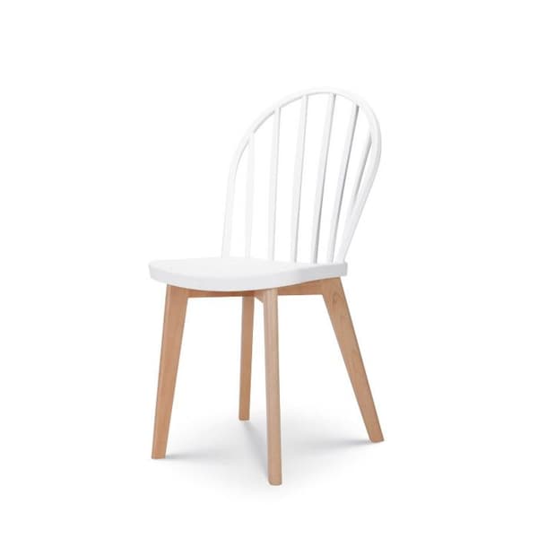 EMY vita matsalsstolar - KOSMI - Set med 4 - Ben i massivt trä - Modern skandinavisk stil