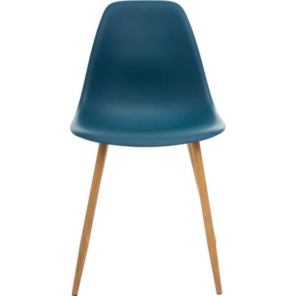 Set med 2 "Ava"-stolar i skandinavisk stil med ben av metallimitation av ek Atmosphera - Blå